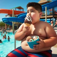 AI GEN - Chubby Boys at Water Park