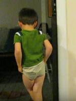Boy in underwear
