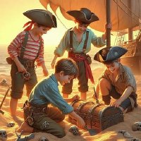 AI kids boys in pirats
