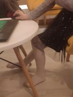 My little cousine in white pantyhose