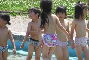 kids playing in their underwear