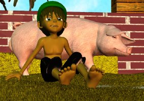 Boys and Pigs 15 🐷 😄 Paco, the happy Pigboy (Cartoon)