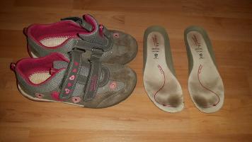 Girls worn shoes