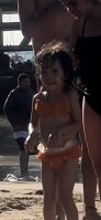 Orange Swimsuit Beach Diaper Girl