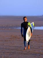 surfer boys in rubber lycra