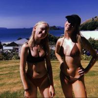 Cute teen sisters bikini