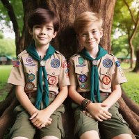 AI boys kids scout wearing short uniform