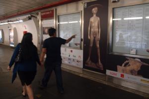 Italy, Rome (Palazzo Venezia) - advertising of an exhibition in the Rome subway, October 2013