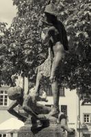 Germany, Erfurt (Wenigemarkt) - boys wrestling, 1976, by Apel, Heinrich (born in 1935)