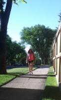 Candids of girl walking to school