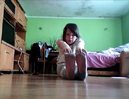 Little Girl from Poland shows her sweaty Socks