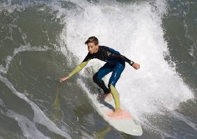 young surfers in neoprene rubber