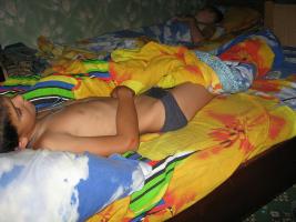 boys sleeping in undies