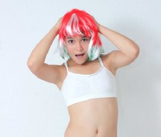 White Bikini Model - 32 - Red n White Wig